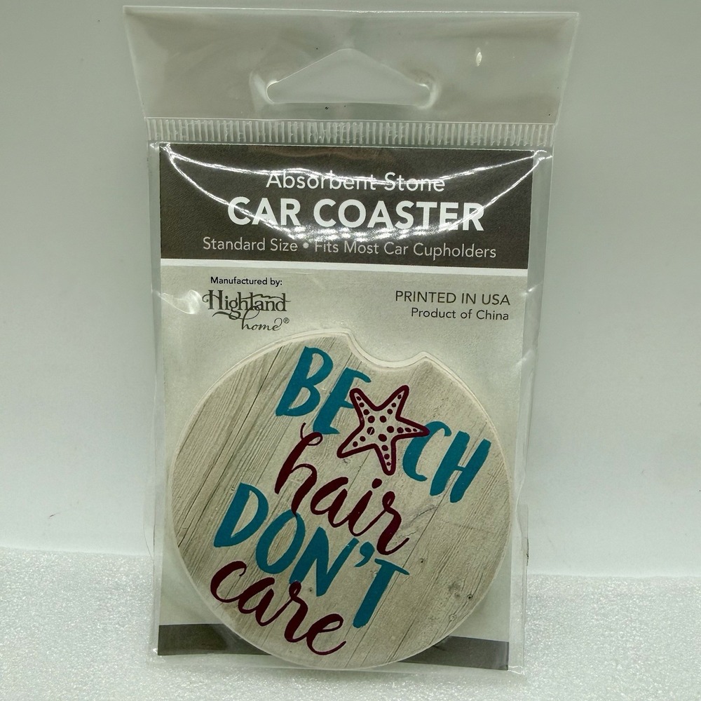 Highland Home Absorbent Stone Car Coaster Beach Hair Don't Care